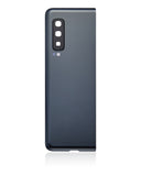 Replacement Back Cover Glass With Camera Lens Compatible with Samsung Galaxy Fold 4G (F900) (Premium) (Cosmos Black)