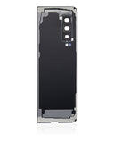 Replacement Back Cover Glass With Camera Lens Compatible with Samsung Galaxy Fold 4G (F900) (Premium) (Cosmos Black)