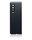 Replacement Back Cover Glass With Camera Lens Compatible with Samsung Galaxy Fold 4G (F900) (Aftermarket Plus) (Cosmos Black)
