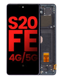 Replacement OLED Assembly With Frame Compatible with Samsung Galaxy S20 FE 4G / 5G (Aftermarket Plus) (Cloud Navy)