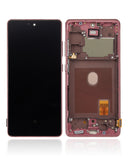 Replacement OLED Assembly With Frame Compatible with Samsung Galaxy S20 FE 4G / 5G (Aftermarket Plus) (Cloud Red)