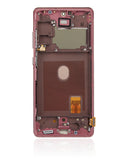 Replacement OLED Assembly With Frame Compatible with Samsung Galaxy S20 FE 4G / 5G (Aftermarket Plus) (Cloud Red)