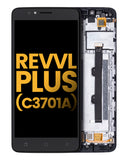 Replacement LCD Assembly With Frame Compatible with Revvl T-Mobile Revvl Plus (C3701A) (Refurbished) (Black)