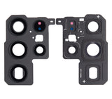 Replacement Back Camera Lens With Bezel Ring Compatible with Samsung Galaxy S22 Ultra (Phantom Black)