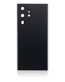 Replacement Back Cover Glass With Camera Lens Compatible with Samsung Galaxy S22 Ultra 5G (No Logo) (Aftermarket Plus) (Phantom Black)