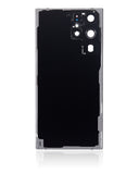 Replacement Back Cover Glass With Camera Lens Compatible with Samsung Galaxy S22 Ultra 5G (No Logo) (Aftermarket Plus) (Phantom Black)