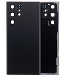 Replacement Back Cover Glass With Camera Lens Compatible with Samsung Galaxy S22 Ultra 5G (No Logo) (Aftermarket Plus) (Phantom Black)