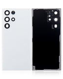 Replacement Back Cover Glass With Camera Lens Compatible with Samsung Galaxy S22 Ultra 5G (No Logo) (Aftermarket Plus) (White)