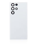Replacement Back Cover Glass With Camera Lens Compatible with Samsung Galaxy S22 Ultra 5G (No Logo) (Aftermarket Plus) (White)