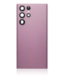 Replacement Back Cover Glass With Camera Lens Compatible with Samsung Galaxy S22 Ultra 5G (No Logo) (Aftermarket Plus) (Burgundy)