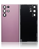 Replacement Back Cover Glass With Camera Lens Compatible with Samsung Galaxy S22 Ultra 5G (No Logo) (Aftermarket Plus) (Burgundy)
