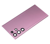 Replacement Back Cover Glass With Camera Lens Compatible with Samsung Galaxy S22 Ultra 5G (No Logo) (Aftermarket Plus) (Burgundy)