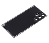 Replacement Back Cover Glass With Camera Lens Compatible with Samsung Galaxy S22 Ultra 5G (No Logo) (Aftermarket Plus) (Burgundy)