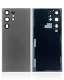 Replacement Back Cover Glass With Camera Lens Compatible with Samsung Galaxy S22 Ultra 5G (No Logo) (Aftermarket Plus) (Graphite)