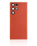 Replacement Back Cover Glass With Camera Lens Compatible with Samsung Galaxy S22 Ultra 5G (No Logo) (Aftermarket Plus) (Red)