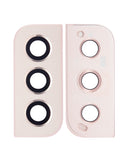 Replacement Back Camera Lens With Bezel Ring Compatible with Samsung Galaxy S22 / S22 Plus (Pink Gold)
