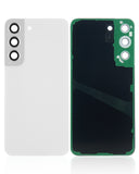Replacement Back Cover Glass With Camera Lens Compatible with Samsung Galaxy S22 5G (No Logo) (Aftermarket Plus) (White)