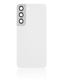 Replacement Back Cover Glass With Camera Lens Compatible with Samsung Galaxy S22 5G (No Logo) (Aftermarket Plus) (White)