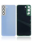 Replacement Back Cover Glass With Camera Lens Compatible with Samsung Galaxy S22 5G (No Logo) (Aftermarket Plus) (Sky Blue)