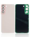 Replacement Back Cover Glass With Camera Lens Compatible with Samsung Galaxy S22 5G (No Logo) (Aftermarket Plus) (Pink Gold)