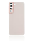 Replacement Back Cover Glass With Camera Lens Compatible with Samsung Galaxy S22 5G (No Logo) (Aftermarket Plus) (Pink Gold)