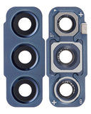 Replacement Back Camera Lens With Bezel Ring Compatible with Samsung Galaxy S21 FE 5G (Blue)