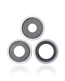 Replacement Back Camera Lens With Bracket & Bezel Compatible with Apple iPhone 13 Pro / 13 Pro Max (Silver) (Real Sapphire / Premium)