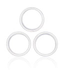 Replacement Back Camera Bezel Ring Only Compatible with Apple iPhone 13 Pro / 13 Pro Max (Silver) (3 Piece Set)