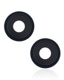Replacement Back Camera Lens With Bracket & Bezel Compatible with Apple iPhone 13 / 13 Mini ( 2 Piece) (Real Sapphire / Premium) (Midnight)