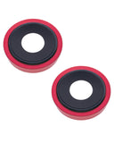 Replacement Back Camera Lens With Bracket & Bezel Compatible with Apple iPhone 13 / 13 Mini ( 2 Piece) (Real Sapphire / Premium) (Red)