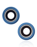 Replacement Back Camera Lens With Bracket & Bezel Compatible with Apple iPhone 13 / 13 Mini ( 2 Piece) (Real Sapphire / Premium) (Blue)
