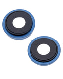Replacement Back Camera Lens With Bracket & Bezel Compatible with Apple iPhone 13 / 13 Mini ( 2 Piece) (Real Sapphire / Premium) (Blue)