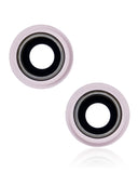 Replacement Back Camera Lens With Bracket & Bezel Compatible with Apple iPhone 13 / 13 Mini ( 2 Piece) (Real Sapphire / Premium) (Pink)