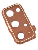 Replacement Back Camera Lens With Cover Bezel Ring Compatible with Samsung Galaxy S20 FE 4G / 5G (Cloud Orange)