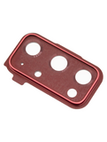 Replacement Back Camera Lens With Cover Bezel Ring Compatible with Samsung Galaxy S20 FE 4G / 5G (Cloud Red)