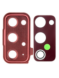 Replacement Back Camera Lens With Cover Bezel Ring Compatible with Samsung Galaxy S20 FE 4G / 5G (Cloud Red)