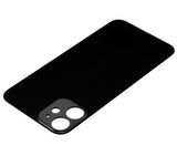 Replacement Back Glass With 3M Adhesive Compatible with Apple iPhone 12 Mini (No Logo / Large Camera Hole) (Black)