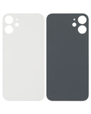 Replacement Back Glass With 3M Adhesive Compatible with Apple iPhone 12 Mini (No Logo / Large Camera Hole) (White)
