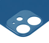 Replacement Back Glass With 3M Adhesive Compatible with Apple iPhone 12 Mini (No Logo / Large Camera Hole) (Blue)