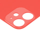 Replacement Back Glass With 3M Adhesive Compatible with Apple iPhone 12 Mini (No Logo / Large Camera Hole) (Red)