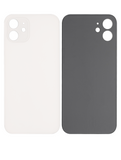 Replacement Back Glass With 3M Adhesive Compatible with Apple iPhone 12 (No Logo / Large Camera Hole) (White)