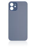 Replacement Back Glass With 3M Adhesive Compatible with Apple iPhone 12 (No Logo / Large Camera Hole) (Blue)