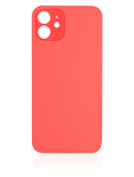 Replacement Back Glass With 3M Adhesive Compatible with Apple iPhone 12 (No Logo / Large Camera Hole) (Red)