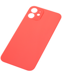 Replacement Back Glass With 3M Adhesive Compatible with Apple iPhone 12 (No Logo / Large Camera Hole) (Red)