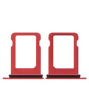 Replacement Single Sim Card Tray Compatible with Apple iPhone 12 Mini / 13 Mini (Red)