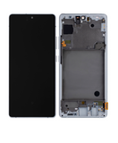 Replacement OLED Assembly With Frame Compatible with Samsung Galaxy A71 5G (A716U / 2020) (Refurbished) (Prism Cube Silver)