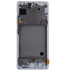 Replacement OLED Assembly With Frame Compatible with Samsung Galaxy A71 5G (A716U / 2020) (Refurbished) (Prism Cube Silver)