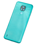 Replacement Back cover Glass Compatible with Motorola Moto E7 (XT2095 / 2020) (Aqua Blue)