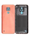 Replacement Back cover Glass Compatible with Motorola Moto E7 (XT2095 / 2020) (Satin Coral)