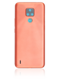 Replacement Back cover Glass Compatible with Motorola Moto E7 (XT2095 / 2020) (Satin Coral)